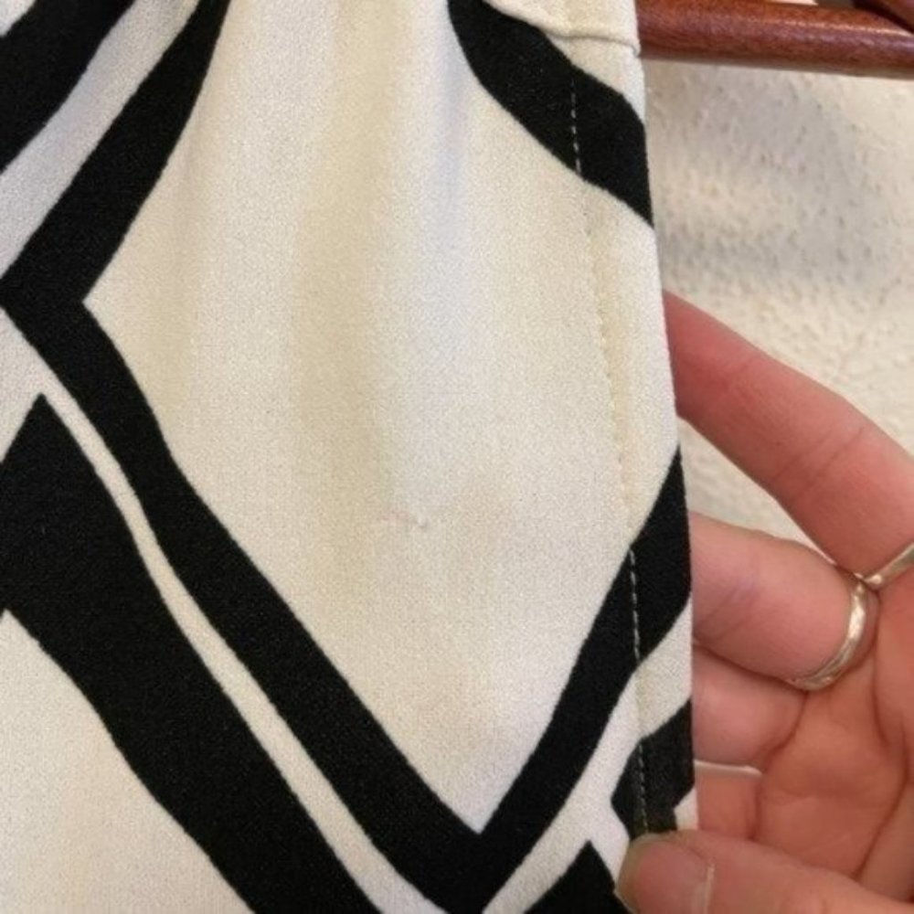 PRICE FIRM Vintage Black White Printed Jumpsuit | Size S/M - Picture 8 of 14